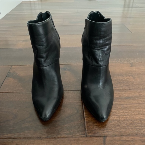 French Connection Black Leather Stiletto Booties - 7 - Picture 2 of 10